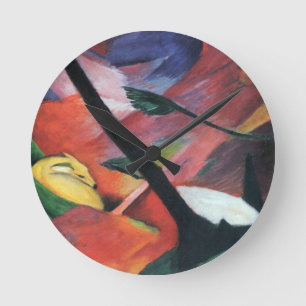 Horloge Ronde Cerf dans la forêt II par Franz Marc; Reh im Walde