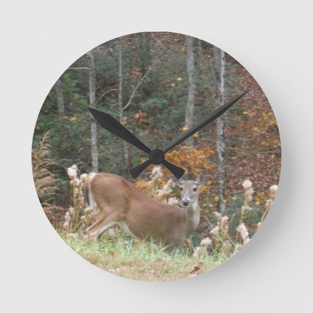 Horloge Ronde Cerfs communs d'automne dans la pointe de flèche (Recto)