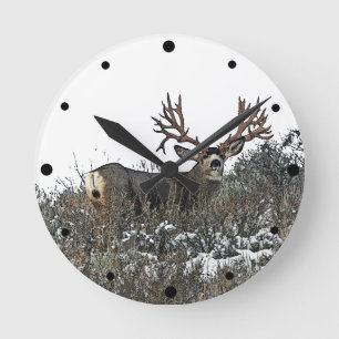 Horloge Ronde Cerfs communs de mule de monstre 2