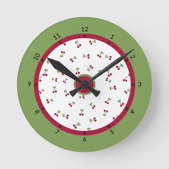Horloge Ronde Cerises rouges  (Recto)