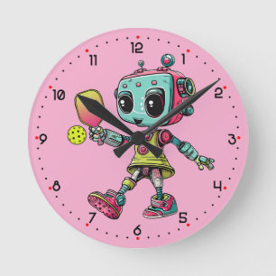 Horloge Ronde C'est l'heure de DINK-O-TRON ! Pickleball
