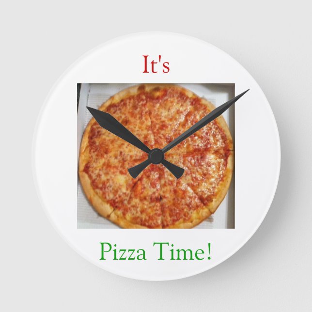 Horloge Ronde C'est l'heure de la pizza ! (Recto)