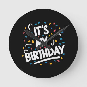 Horloge Ronde C'est mon anniversaire pour les garçons les filles