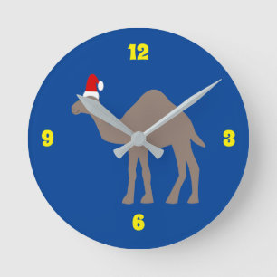 Horloge Ronde Chameau de Noël mignon
