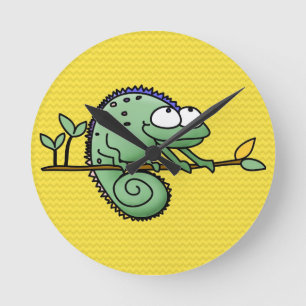 Horloge Ronde Chameleon Cute Funny