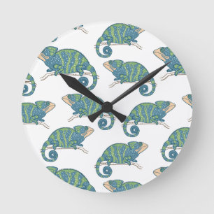 Horloge Ronde Chameleon Pattern