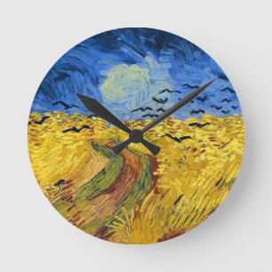 Horloge Ronde Champ de blé de Van Gogh peinture impressionniste