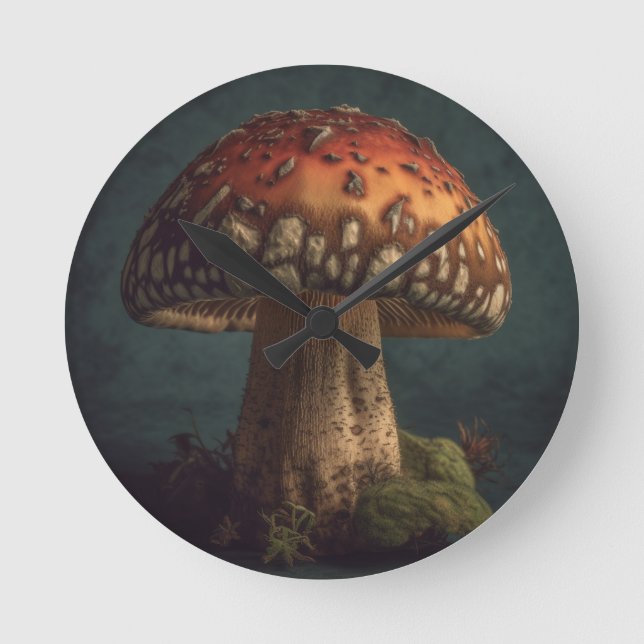 Horloge Ronde Champignons bouclés (Recto)