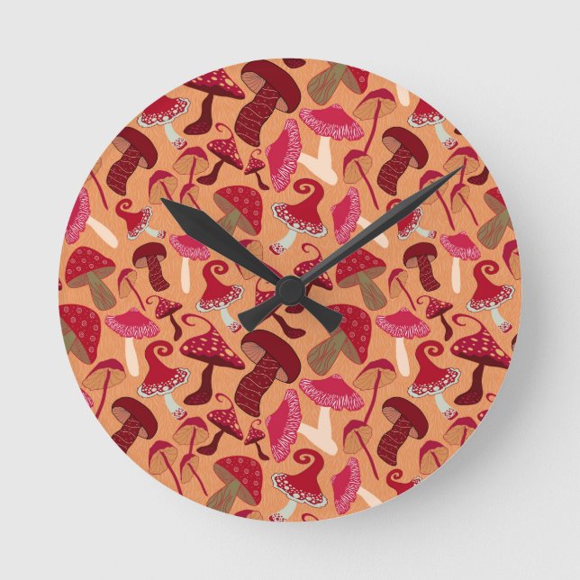 Horloge Ronde Champignons mignons (Recto)