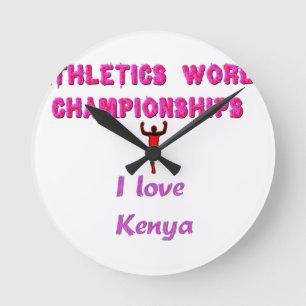 Horloge Ronde Championnats du monde d'athlétisme Kenya Runner :