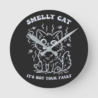 Horloge Ronde Chanson Iconique Chat Puant