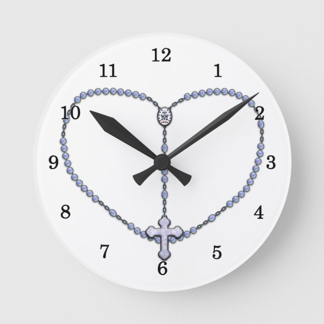 Horloge Ronde Chapelet miraculeux de médaille (Recto)