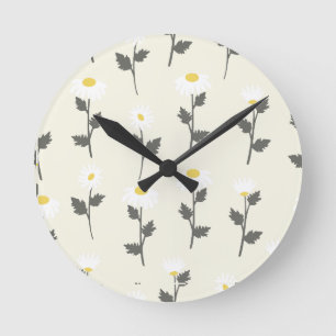 Horloge Ronde Charmante Petite Faisée Fleur sauvage