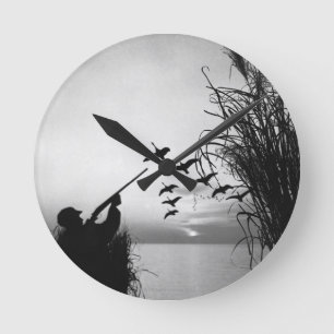 Horloge Ronde Chasse au canard