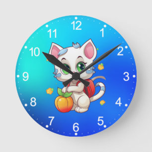 Horloge Ronde Chat À L'École-85241