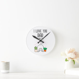 Horloge Ronde Chat Drôle Je T'Aime Papa Un Trou Beaucoup