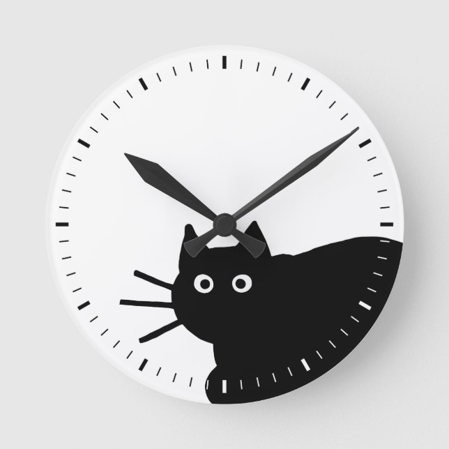 Horloge Ronde Chat noir (Recto)
