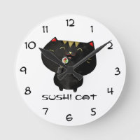 Chat noir mignon de sushi de Kawaii