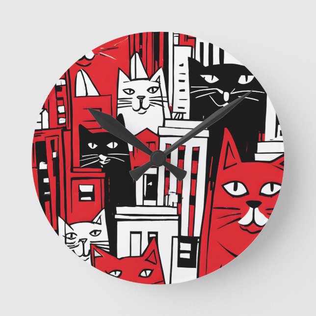 Horloge Ronde Chats à New York (Recto)