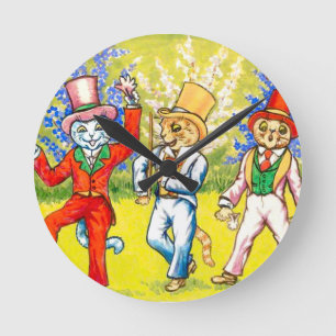 Horloge Ronde Chats dansants