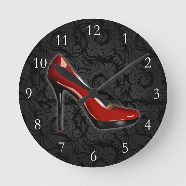 Horloge Ronde Chaussure rouge Sassy (Recto)