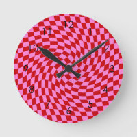 Checkered Retro Warped Red Pink