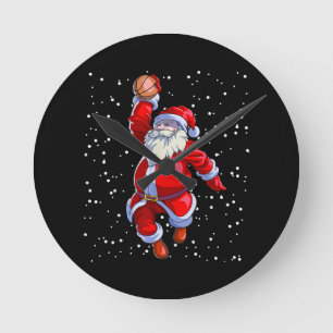 Horloge Ronde Chemise de Noël de basket Hommes garçons Basketbal
