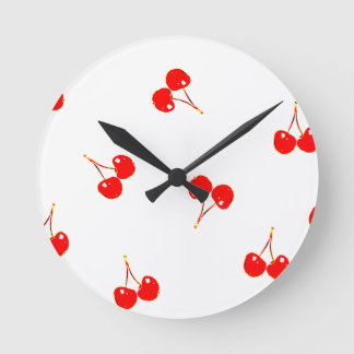 Horloge Ronde Cherry Motif Pop Version