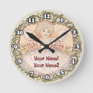 Horloge Ronde Cherub Angel Heart