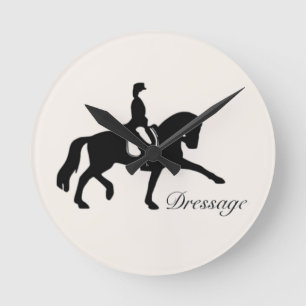 Horloge Ronde Cheval et cavalier de dressage