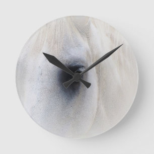 Horloge Ronde Cheval et floral