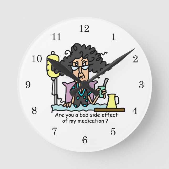Horloge Ronde Cheveux foncés d'effet secondaire de médicament (Recto)