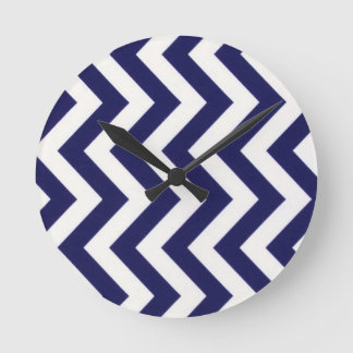 Horloge Ronde Chevron bleu