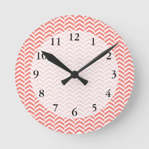 Horloge Ronde Chevron Pattern