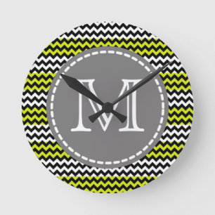 Horloge Ronde Chevron Zigzag