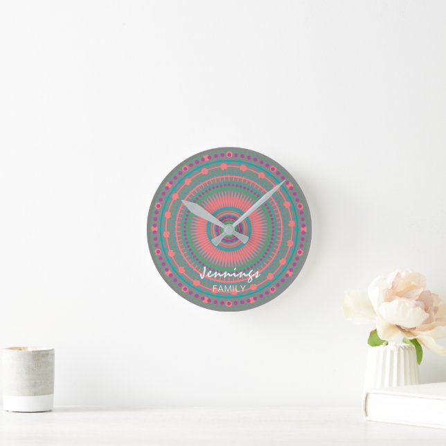 Horloge Ronde Chic Mandala Monogrammé (Maison)