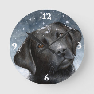 Horloge Ronde Chien 100 noir Labrador