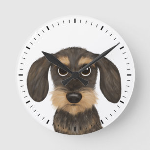 Horloge Ronde Chien à poils durs Dachshund mignon Teckel