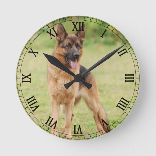 Horloge Ronde Chien berger allemand (Recto)