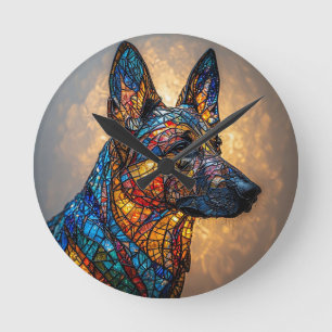 Horloge Ronde Chien de berger allemand