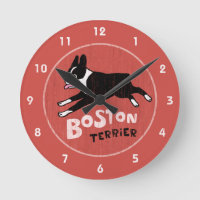 Chien de Boston de style rétro qui saute