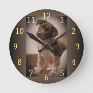 Horloge Ronde Chien de combat australien ~ Chien de chasse ~ Mas