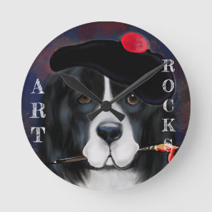 Horloge Ronde Chien de Terre-Neuve