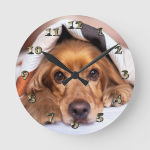 Horloge Ronde Chien espagnol de Cocker