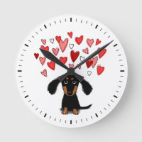Chien mignon avec Coeur Noir et Tan Dachshund