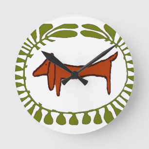 Horloge Ronde Chien Oval