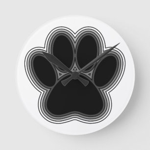 Horloge Ronde Chien Paw Avec Plan