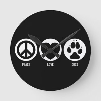 Horloge Ronde Chiens d'amour pour la paix
