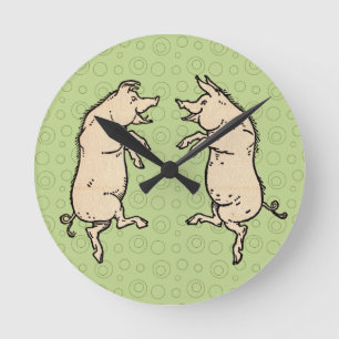 Horloge Ronde Chiens de danse antiques : Jig de pige Vintage fan