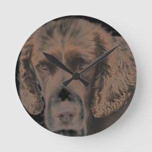 Horloge Ronde Chiens de Springer anglais